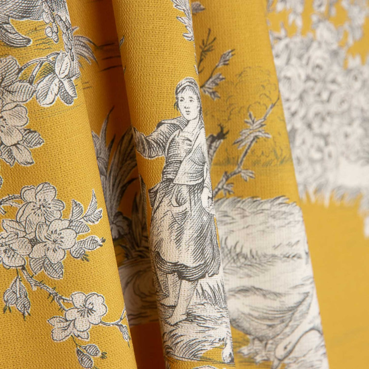 Canvas Toile De Jouy Gelber Hintergrund - Ribes y Casals