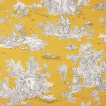Stoffrest Toile de Jouy mit gelbem Hintergrund – verschiedene Maße x Breite 280 cm - Ribes y Casals