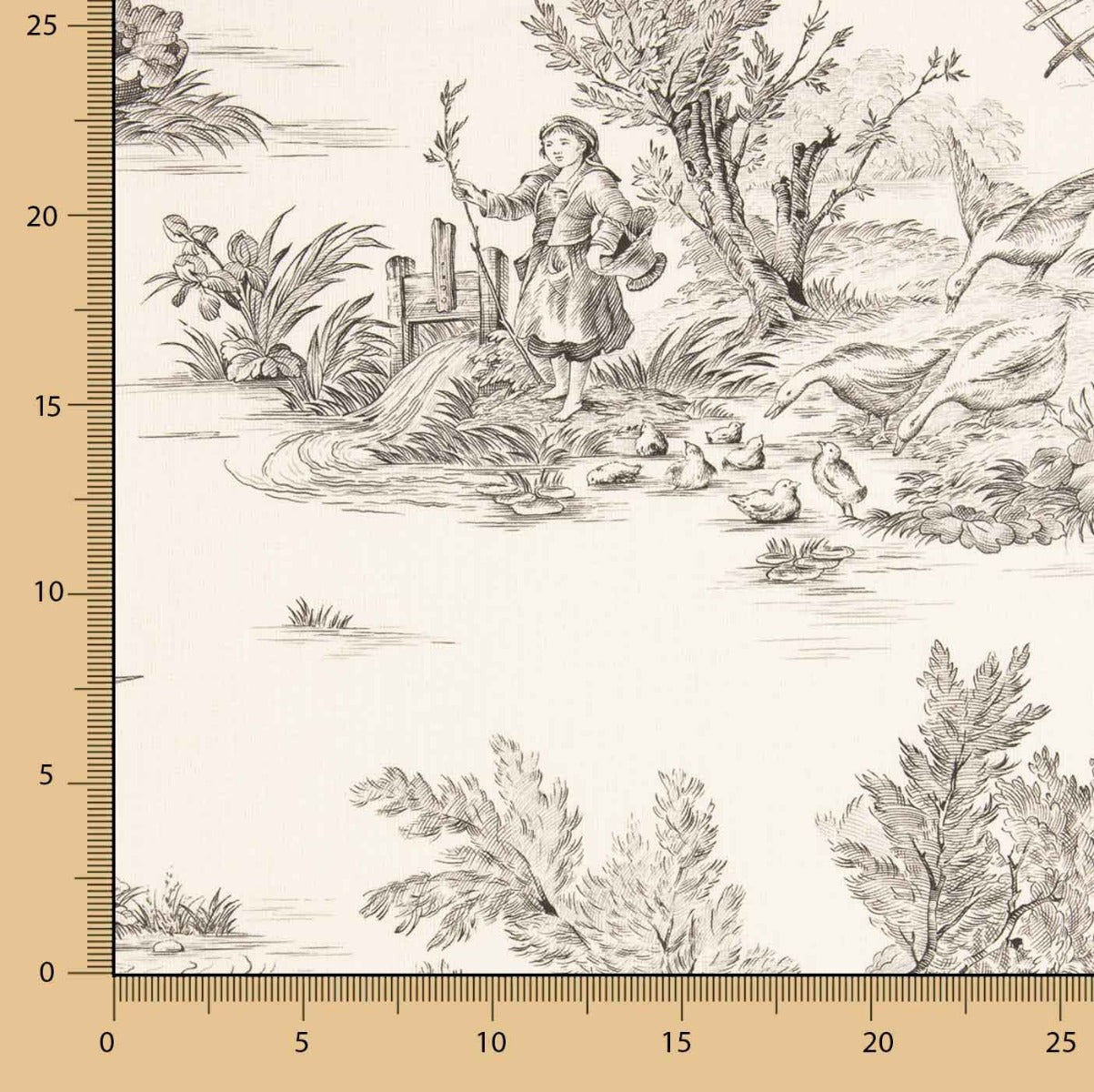 Canvas Toile De Jouy Weißer Hintergrund - Ribes y Casals