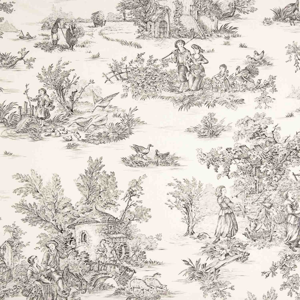 Canvas Toile De Jouy Weißer Hintergrund - Ribes y Casals