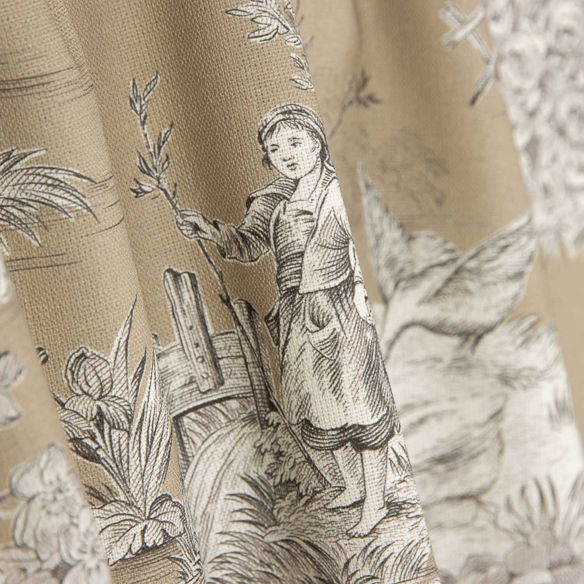 Canvas Toile De Jouy Weiches Braun Hintergrund - Ribes y Casals