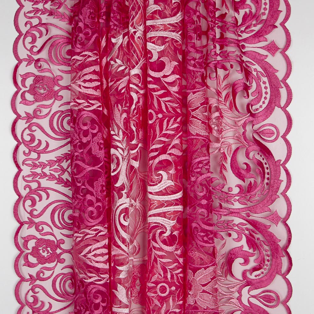 Fuchsia Degradé Stickerei Tüll - Ribes y Casals