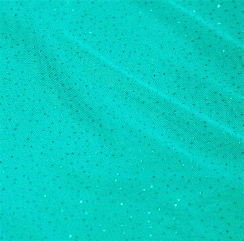 Stretch Tüll Glitzer Aquamarin - Ribes y Casals