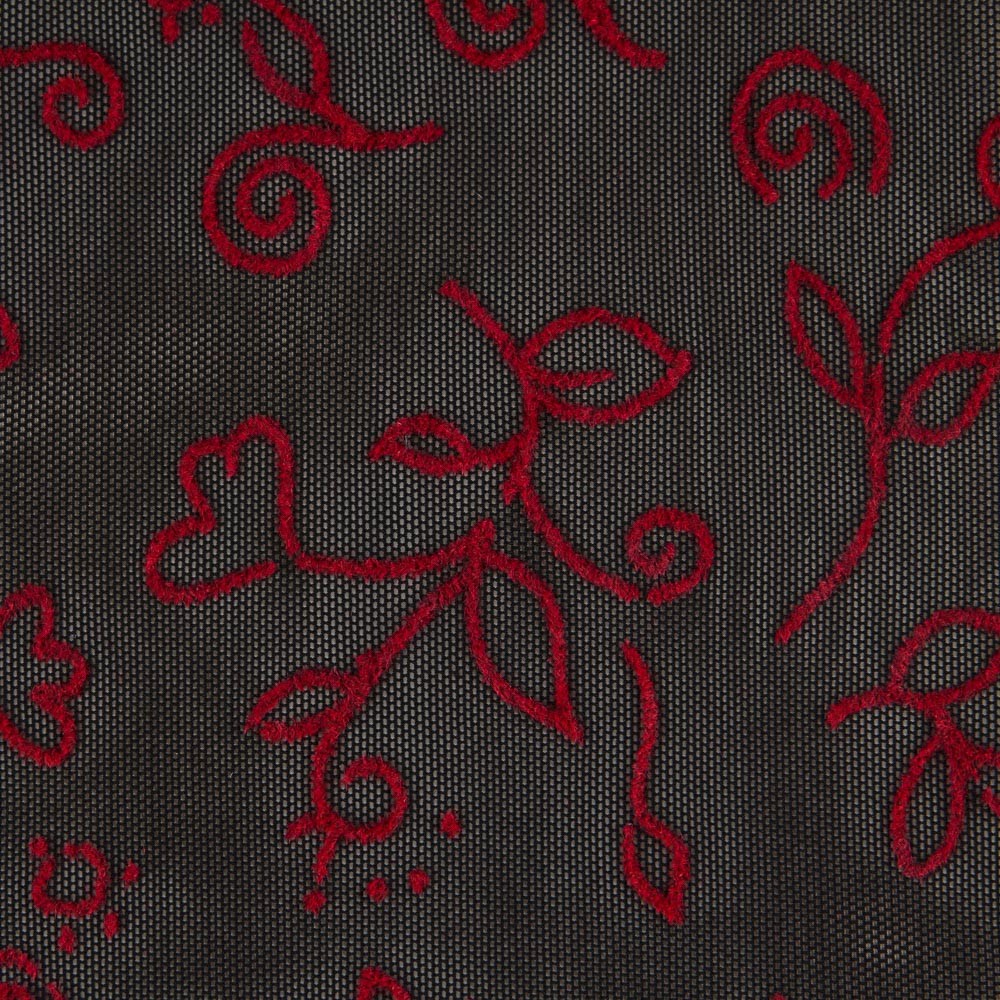 Rote Blumen Elastischer Tüll - Ribes y Casals