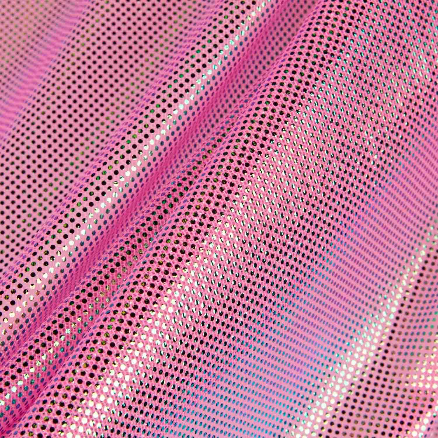 Holografie Elastischer Tüll Barbie Rosa - Ribes y Casals