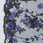 Tüll Strass Stickerei Floral Stickerei Blau - Ribes y Casals