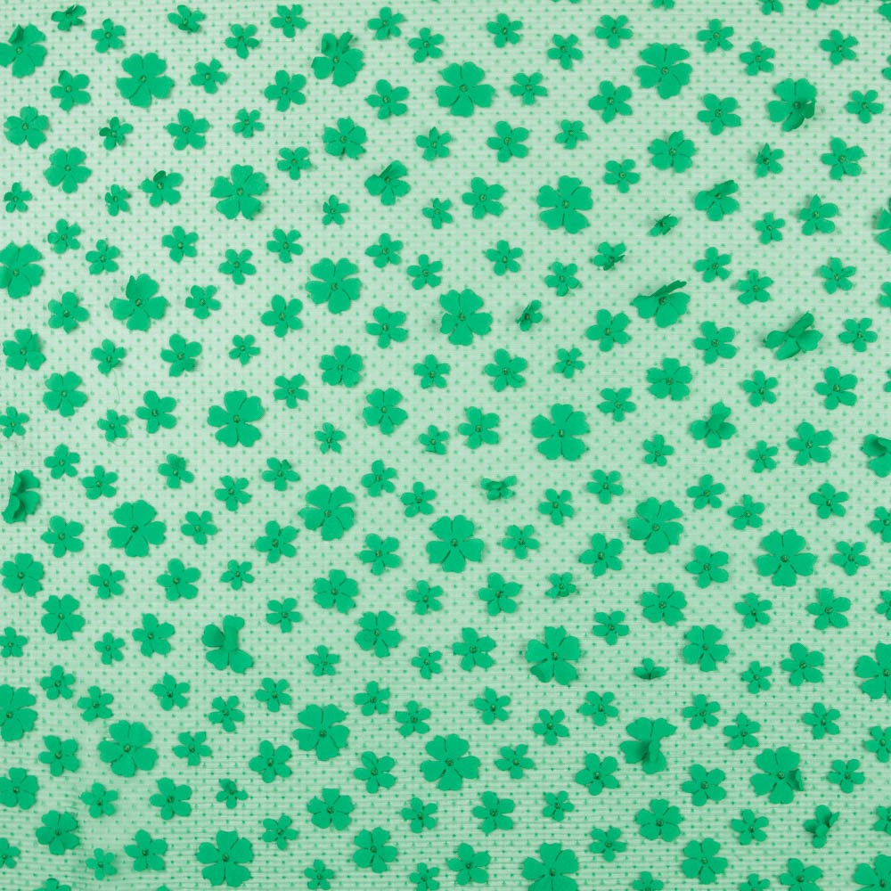 Plissierter Tüll Grün Blume - Ribes y Casals