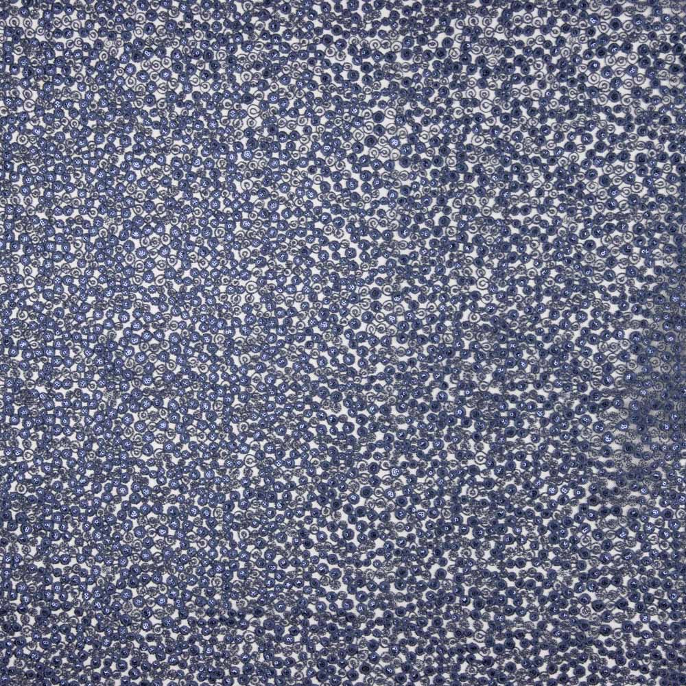 Blaue Pailletten-Stickerei Blume - Ribes y Casals