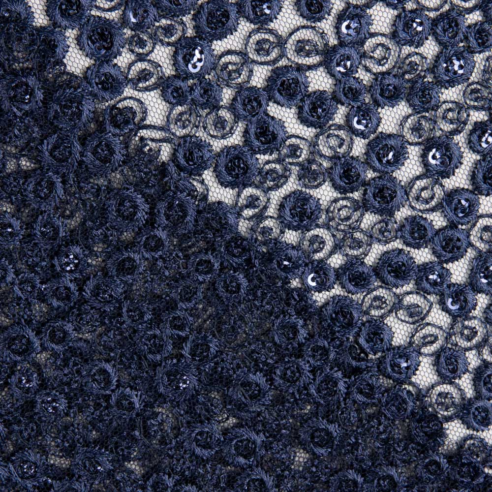 Blaue Pailletten-Stickerei Blume - Ribes y Casals