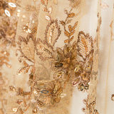 Goldener Tüll mit Stickerei - Ribes y Casals