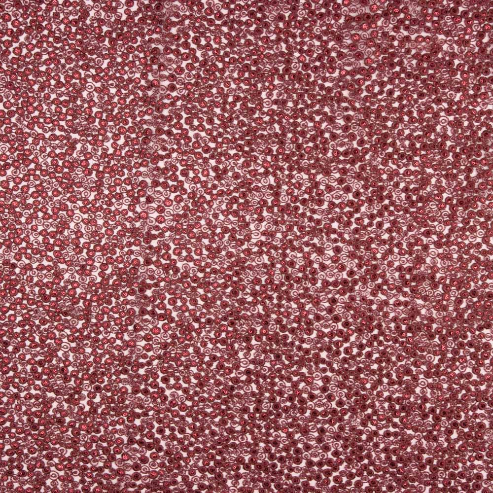 Granatfarbene Pailletten-Stickerei Blume - Ribes y Casals