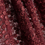 Granatfarbene Pailletten-Stickerei Blume - Ribes y Casals