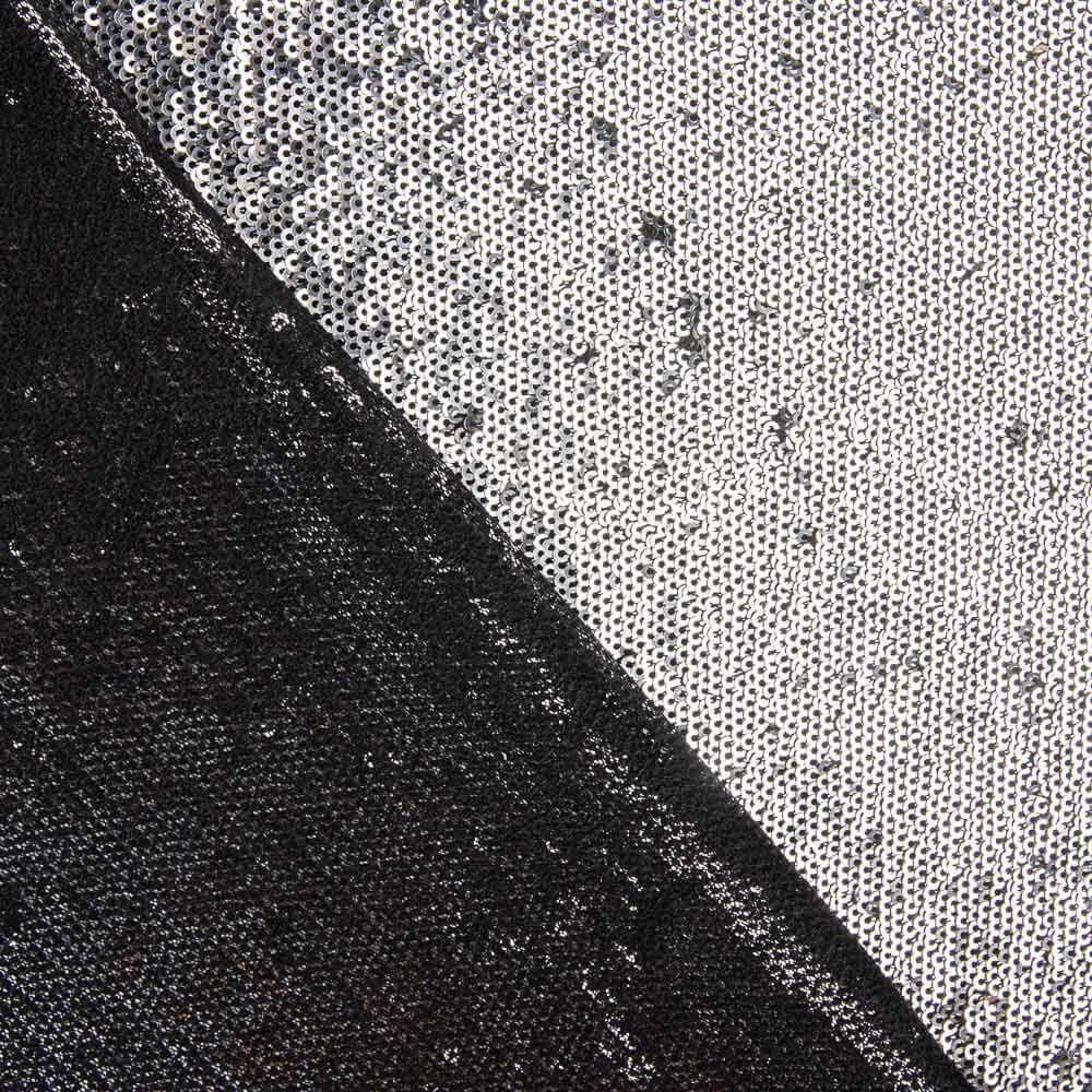 Glänzender Tüll Pailletten Silber Schwarz - Ribes y Casals