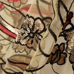 Tüll Pailletten Blume Beige - Ribes y Casals