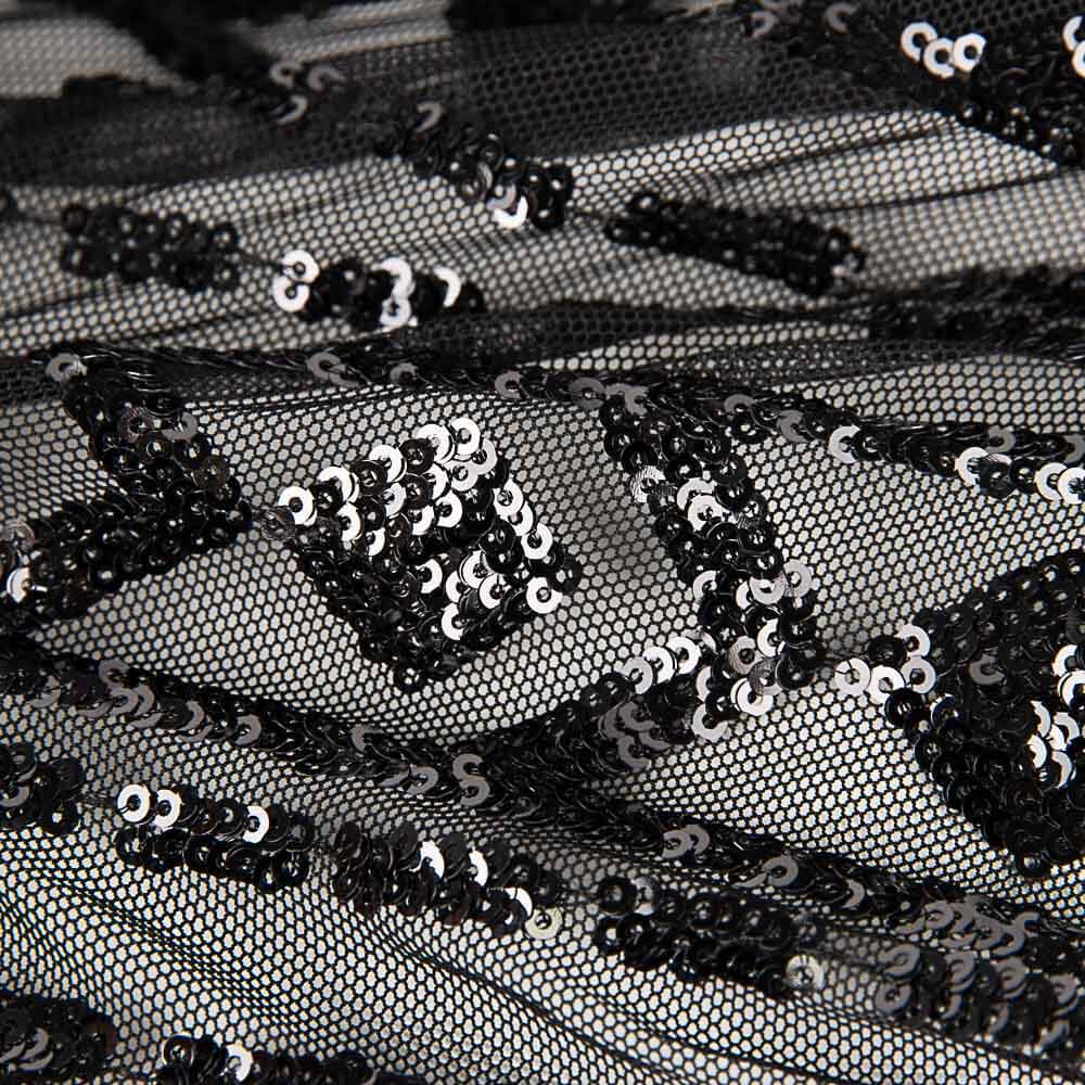 Tüll Pailletten Lycra Cher Schwarz - Ribes y Casals