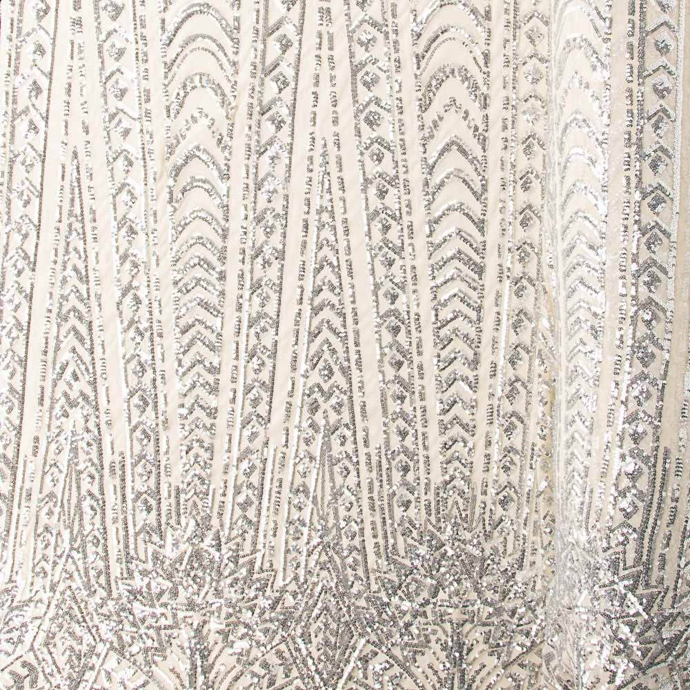 Tüll Pailletten Lycra Cher Silber - Ribes y Casals