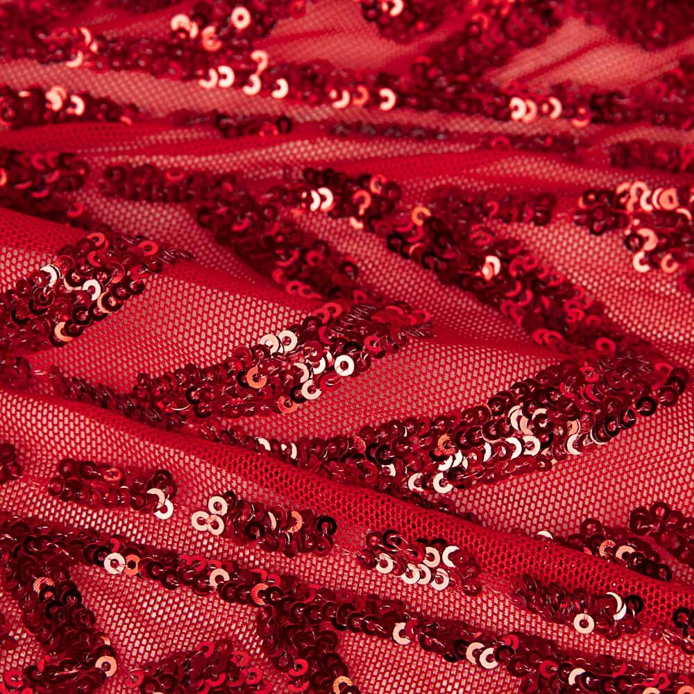 Tüll Pailletten Lycra Cher Rot - Ribes y Casals