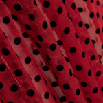 Rot beflockter Lycra-Tüll - Ribes y Casals