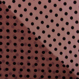Beflockter Lycra-Tüll Rhabarber-Rosa - Ribes y Casals