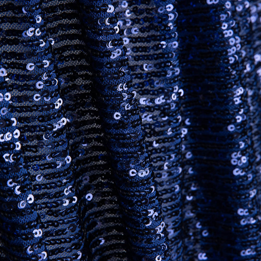 Tüll-Lycra-Pailletten Mitternachtsblau - Ribes y Casals