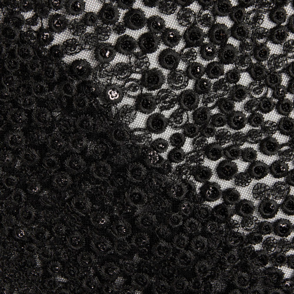 Schwarze Paillettenstickerei Blume - Ribes y Casals