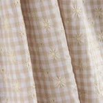 Vichy Schweizer Stickerei Seersucker Beige - Ribes y Casals
