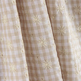 Vichy Schweizer Stickerei Seersucker Beige - Ribes y Casals