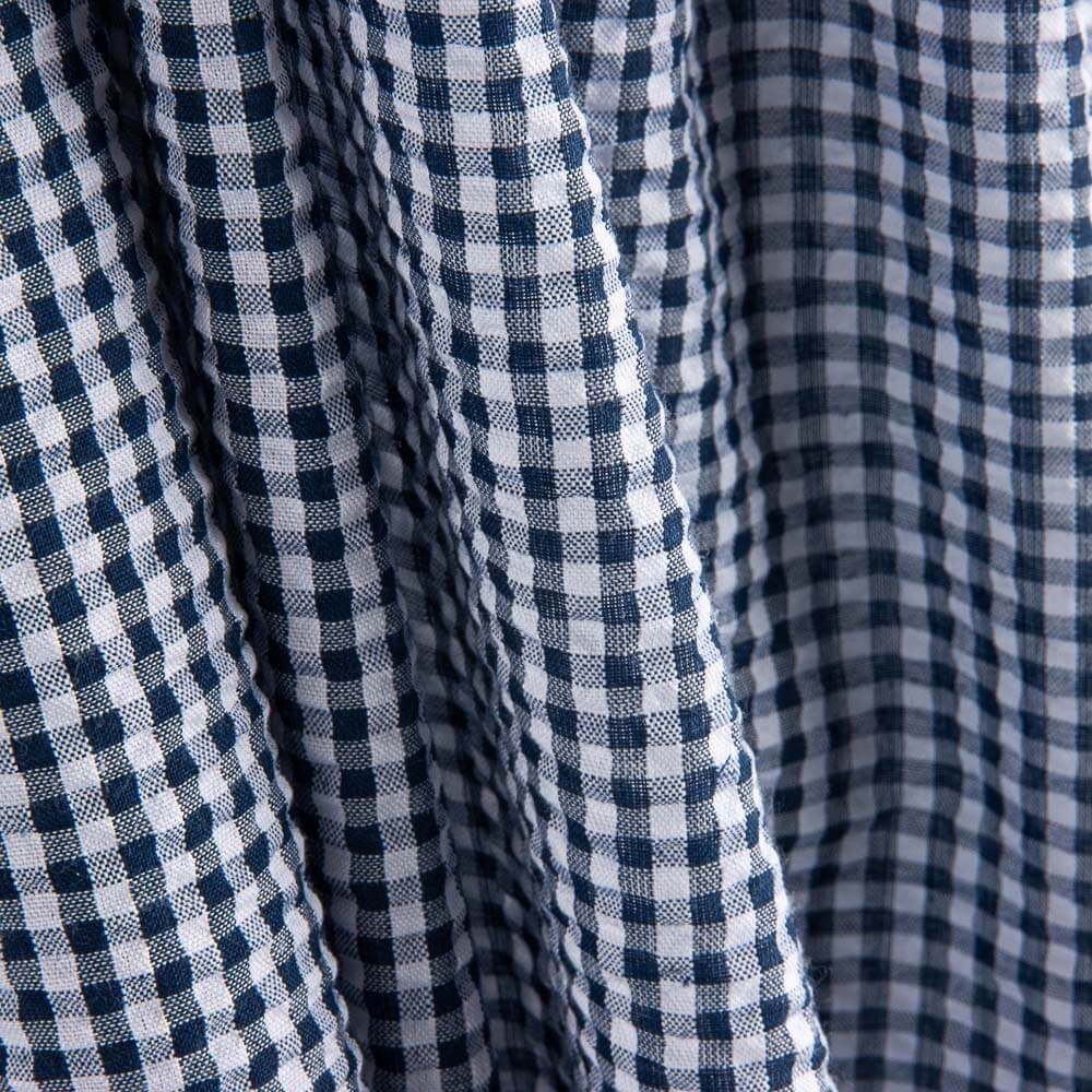 Vichy Seersuker Navy Plaids - Ribes y Casals