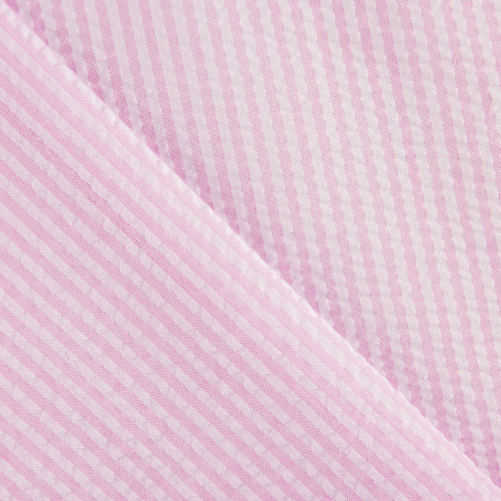 Vichy Seersucker-Streifen Rosa - Ribes y Casals