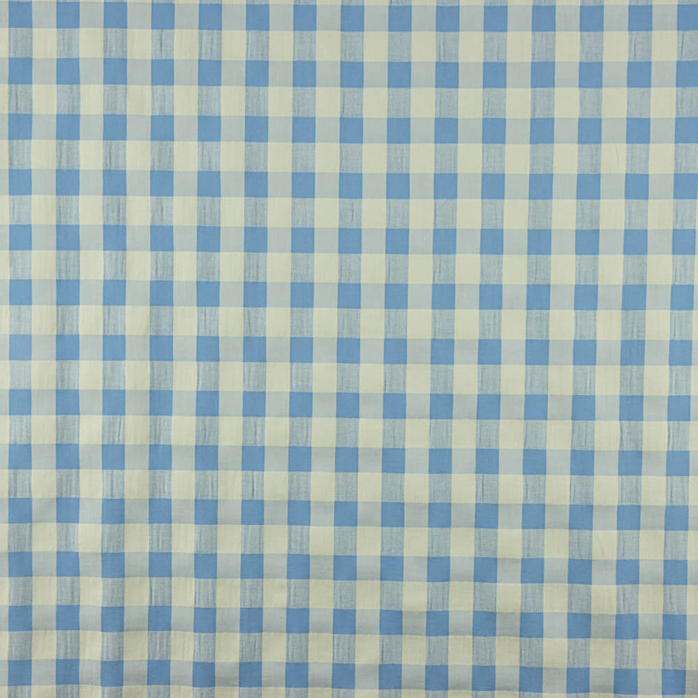 Baumwolle Seersucker Baumwolle Maxi Square Blau-Grün - Ribes y Casals