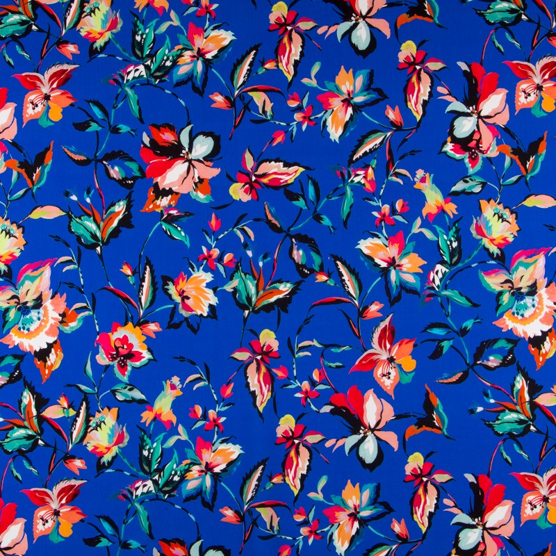 Viskose Bambula Floral Blau - Ribes y Casals