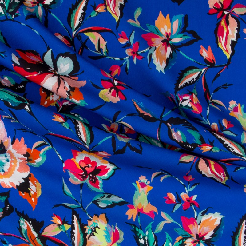 Viskose Bambula Floral Blau - Ribes y Casals