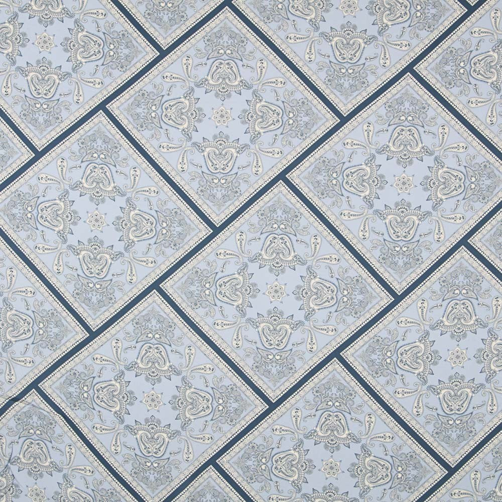 Viskose Kaschmir Mosaik Blau - Ribes y Casals