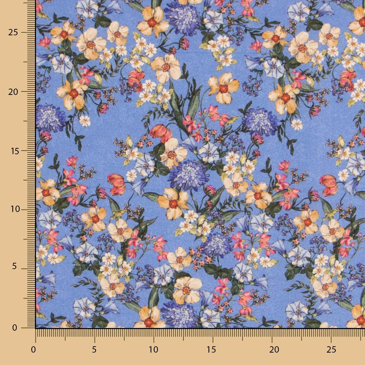 Bedruckte Viskose Botanical Blue - Ribes y Casals
