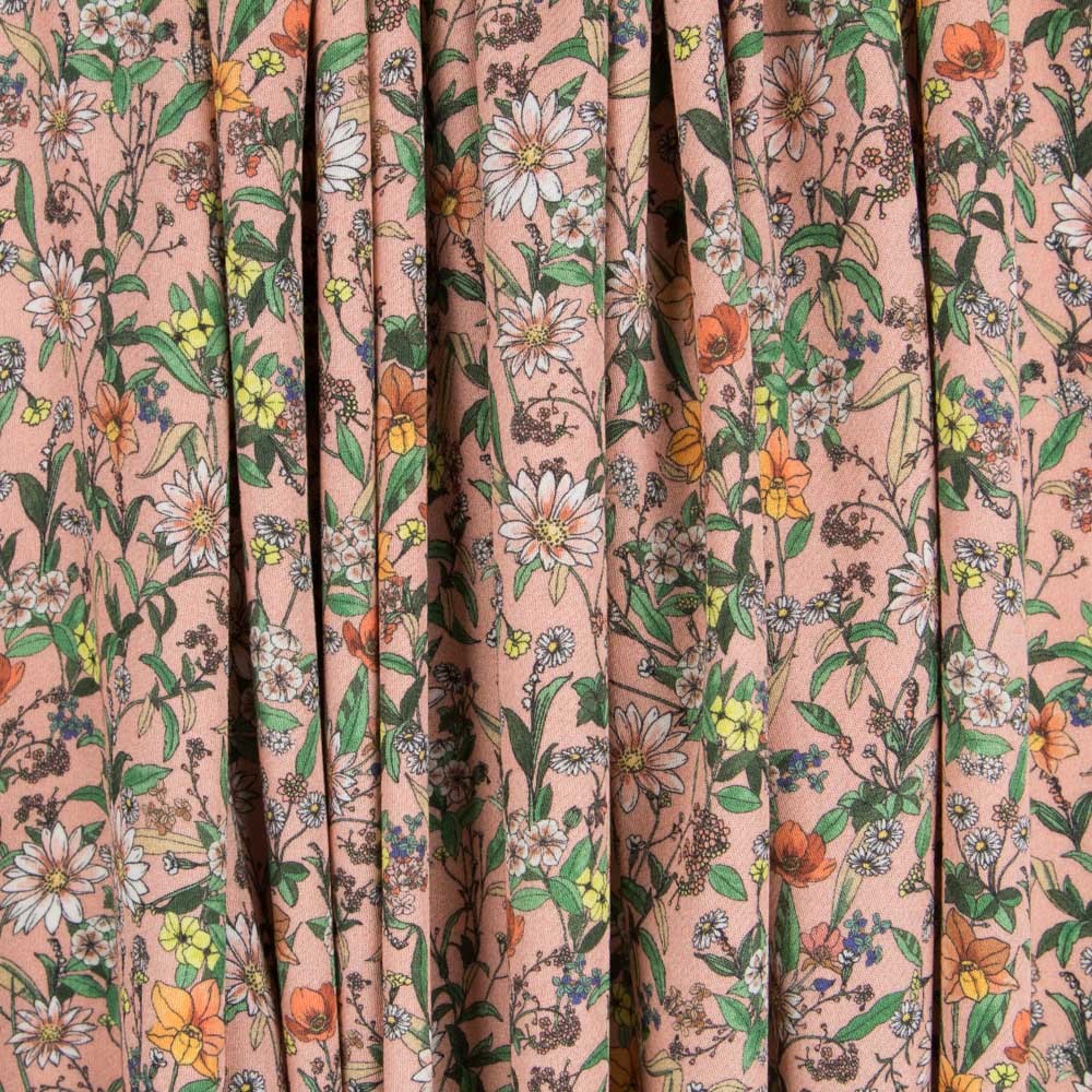 Viskose Gedruckt Floral Nackt - Ribes y Casals