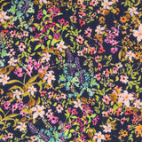 Viskose Bedruckt Marineblau Botanisch - Ribes y Casals