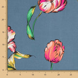 Bedruckte Viskose Tulpe Petrol - Ribes y Casals