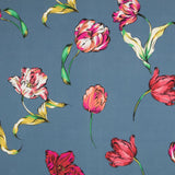 Bedruckte Viskose Tulpe Petrol - Ribes y Casals