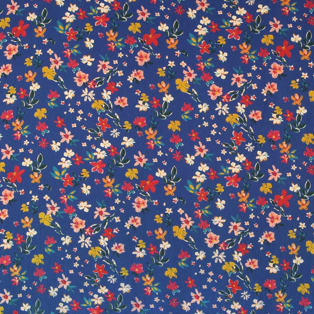 Viskose Floral Blau - Ribes y Casals