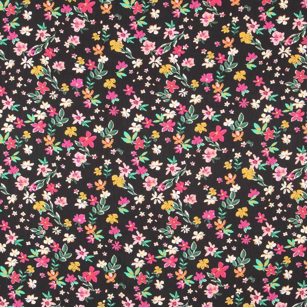 Schwarz Floral Viskose - Ribes y Casals