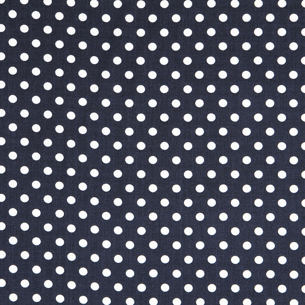 Dunkelblaue Polka Dots Viskose - Ribes y Casals
