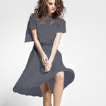 Dunkelblaue Polka Dots Viskose - Ribes y Casals