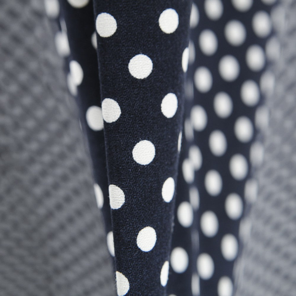 Dunkelblaue Polka Dots Viskose - Ribes y Casals