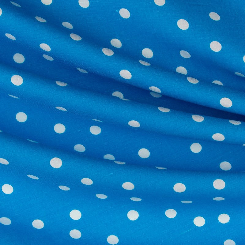 Viskose Polka Dots Blau - Ribes y Casals