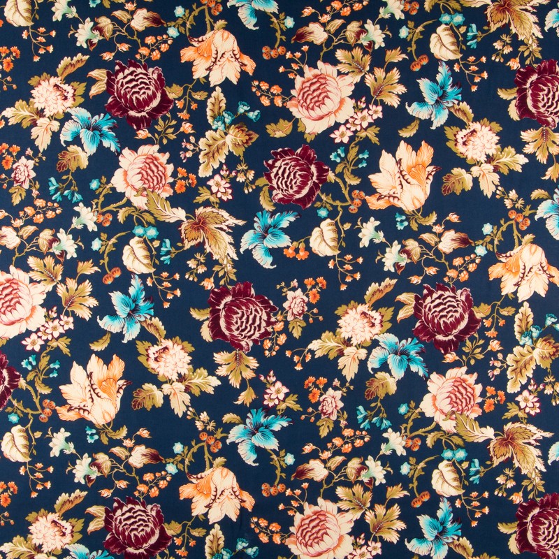 Navy Floral Night Viskose - Ribes y Casals