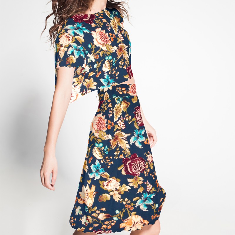 Navy Floral Night Viskose - Ribes y Casals