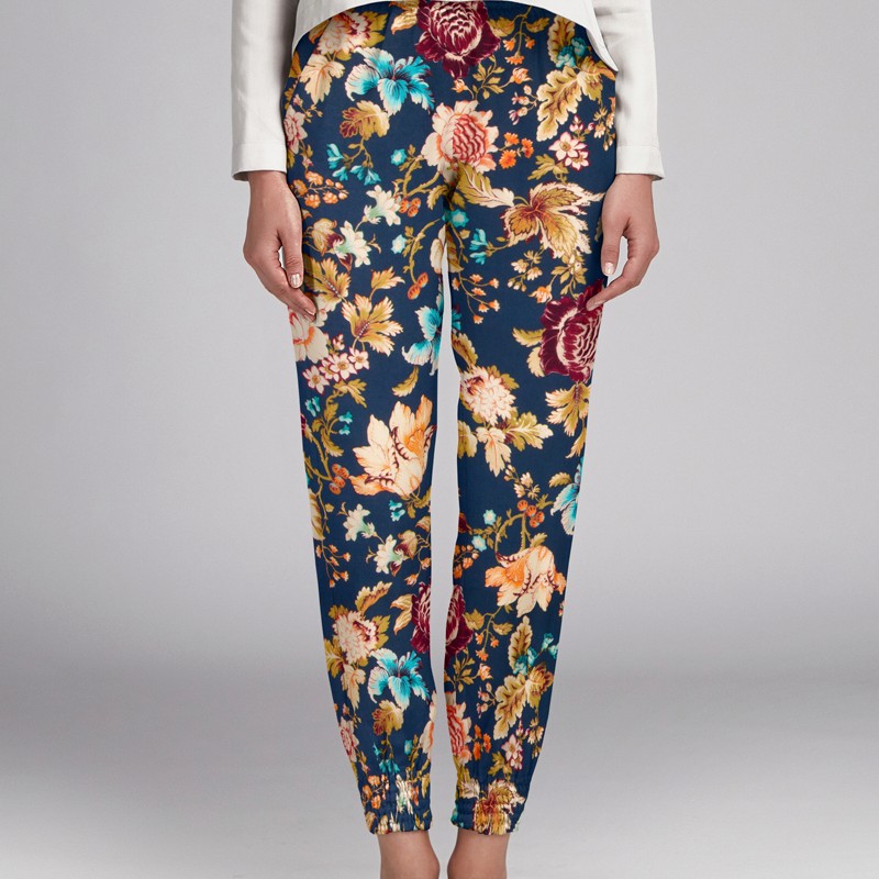 Navy Floral Night Viskose - Ribes y Casals