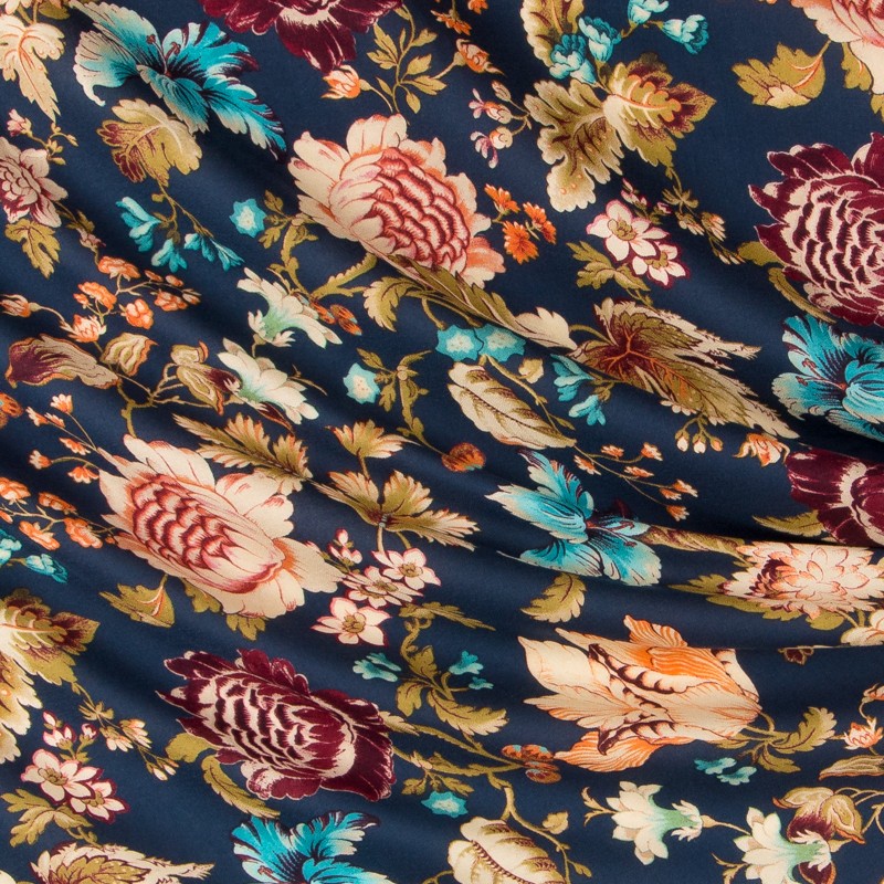 Navy Floral Night Viskose - Ribes y Casals