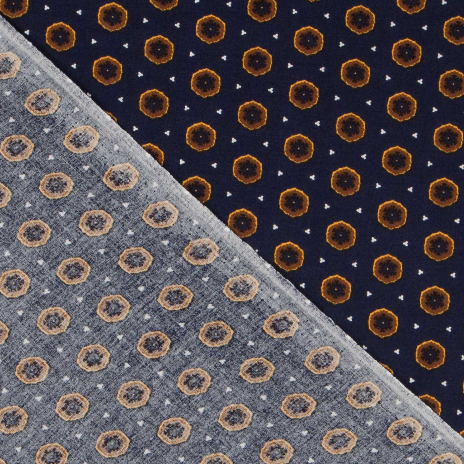 Viskose Winter Geometrisch Navy - Ribes y Casals