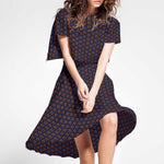 Viskose Winter Geometrisch Navy - Ribes y Casals